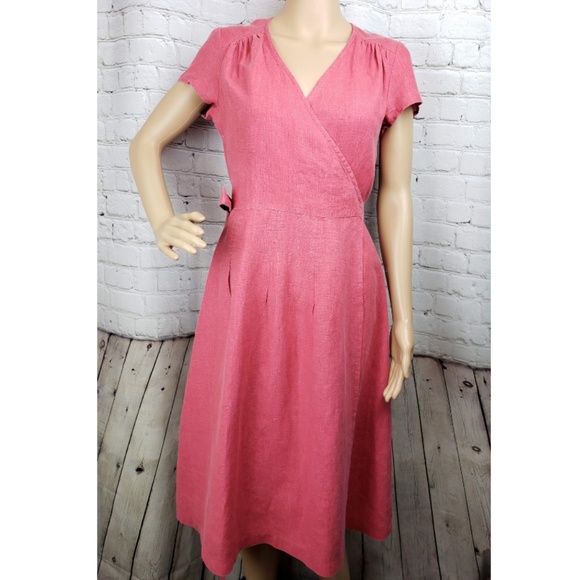 Boden Dresses & Skirts - Boden 100% Linen Wrap Dress Size 10
